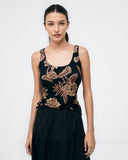 Surkana top with straps black 523HENA017-00