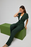 Surkana trousers khaki 521LIVI526_62: groene rechte broek van viscose
