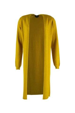 Zilch Cardigan Honey 01COTF20.069/219: lang geel open vest met ajourpatroon