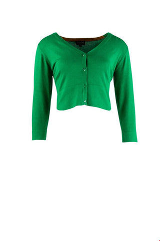 Zilch Cardigan Short Apple 01BAS20.003/128: groen kort vest, ideaal voor over een jurkje