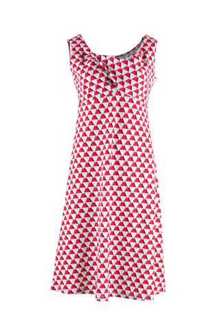 Zilch Dress Sleeveless Abstract Mint 01COL40.009P/842: Rode mouwloze A-lijn jurk gemaakt van katoen
