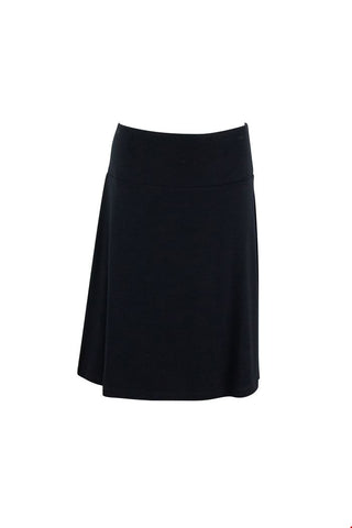 Zilch Skirt A-Line Black 01EVI50.038/999: Zwarte basic rok met brede tailleband, waardoor de rok comfortabel draagt