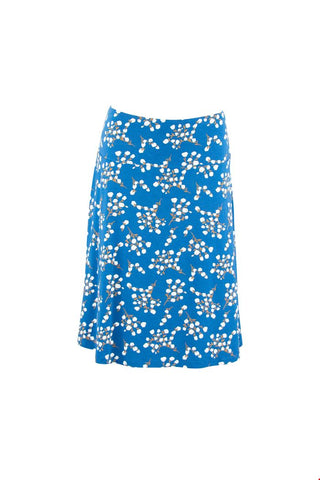 Zilch Skirt A-Line Blossom Jeans 01EVI50.038P/854: Blauw rokje met brede tailleband en bloesem print