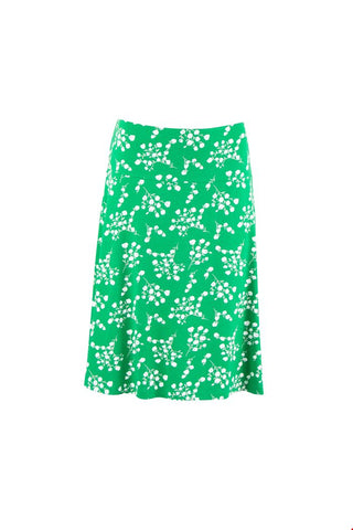 Zilch Skirt A Line Blossom Apple 01EVI50.038P 853: Groen rokje met brede tailleband en een bloesem print