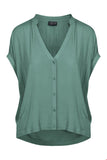 Zilch blouse wide porcelain 11RAC15.029-345: blouse met v-hals en korte mouw, gemaakt van rayon