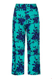 Zilch culotte emerald 11VIS60.032-985: blauwe broek met bloemenprint