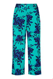 Zilch culotte emerald 11VIS60.032-985: comfortabele wijde broek met bloemenprint