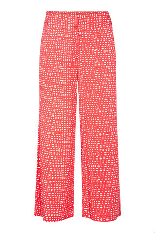 Zilch culotte pebbles blossom 11VIS60.032-975: rode broek gemaakt van viscose