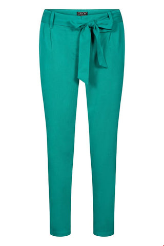 Zilch pants belt emerald 11TEN60.040-291: comfortabele broek van tencel