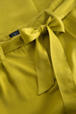 Zilch pants belt lime 11TEN60.040-129: gele broek met strikceintuur