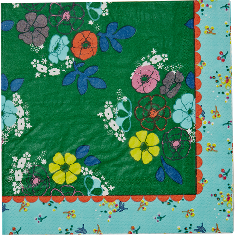 Rice 20 Paper Napkins with Flower Print